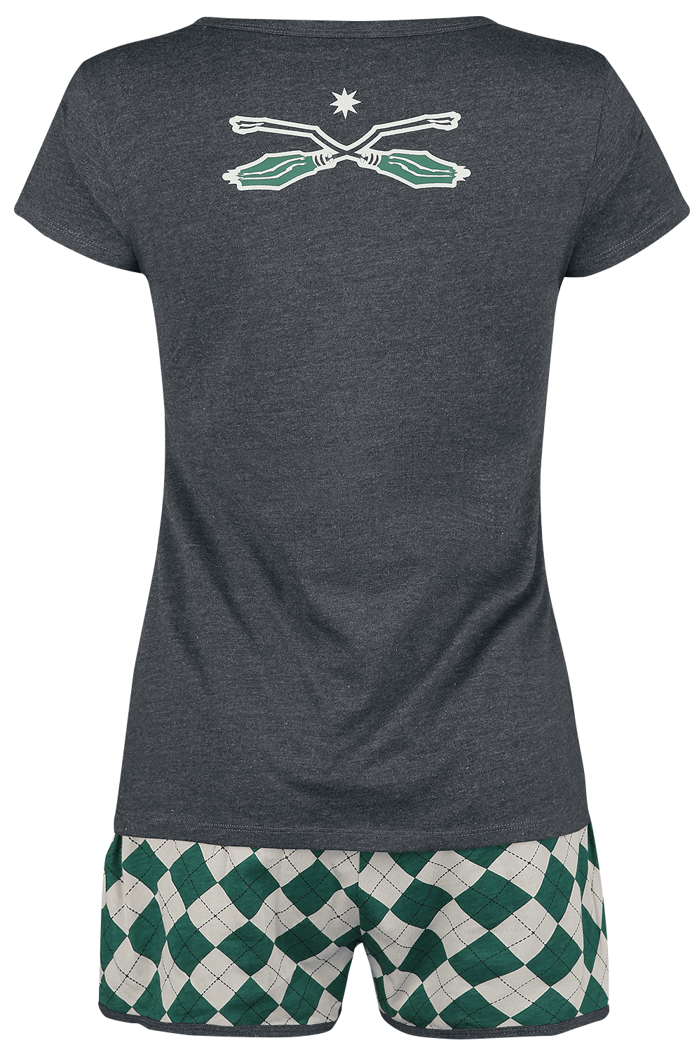 Harry Potter Slytherin Quidditch Schlafanzug grün grau