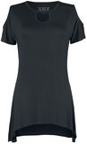 Schwarzes Cold-Shoulder T-Shirt, Black Premium by EMP, T-Shirt