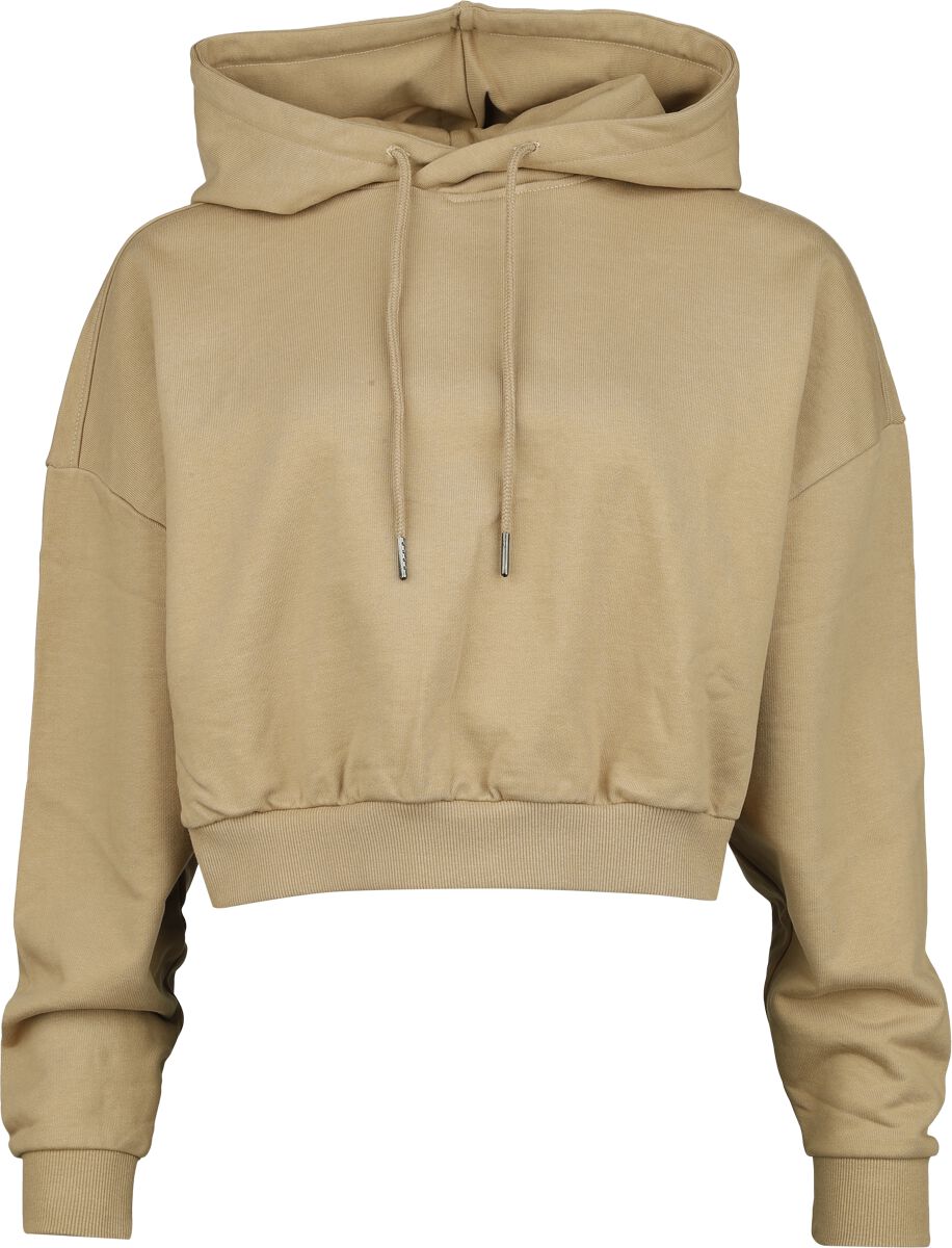 Image of Felpa con cappuccio di Urban Classics - Ladies cropped heavy hoodie - M a XL - Donna - sabbia