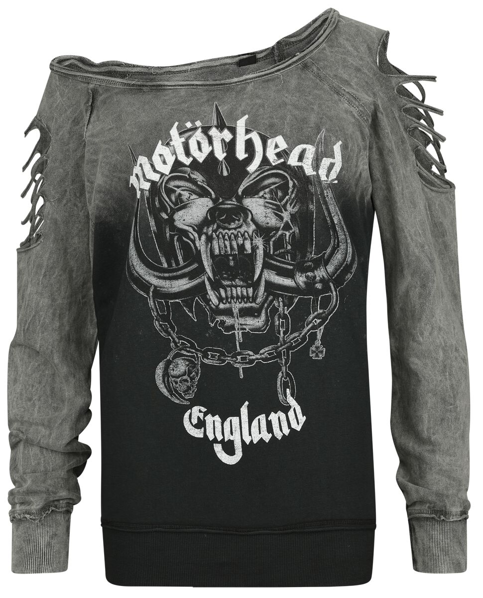 Motörhead Sweatshirt - Logo England - S bis L - für Damen - Größe L - grau  - Lizenziertes Merchandise!