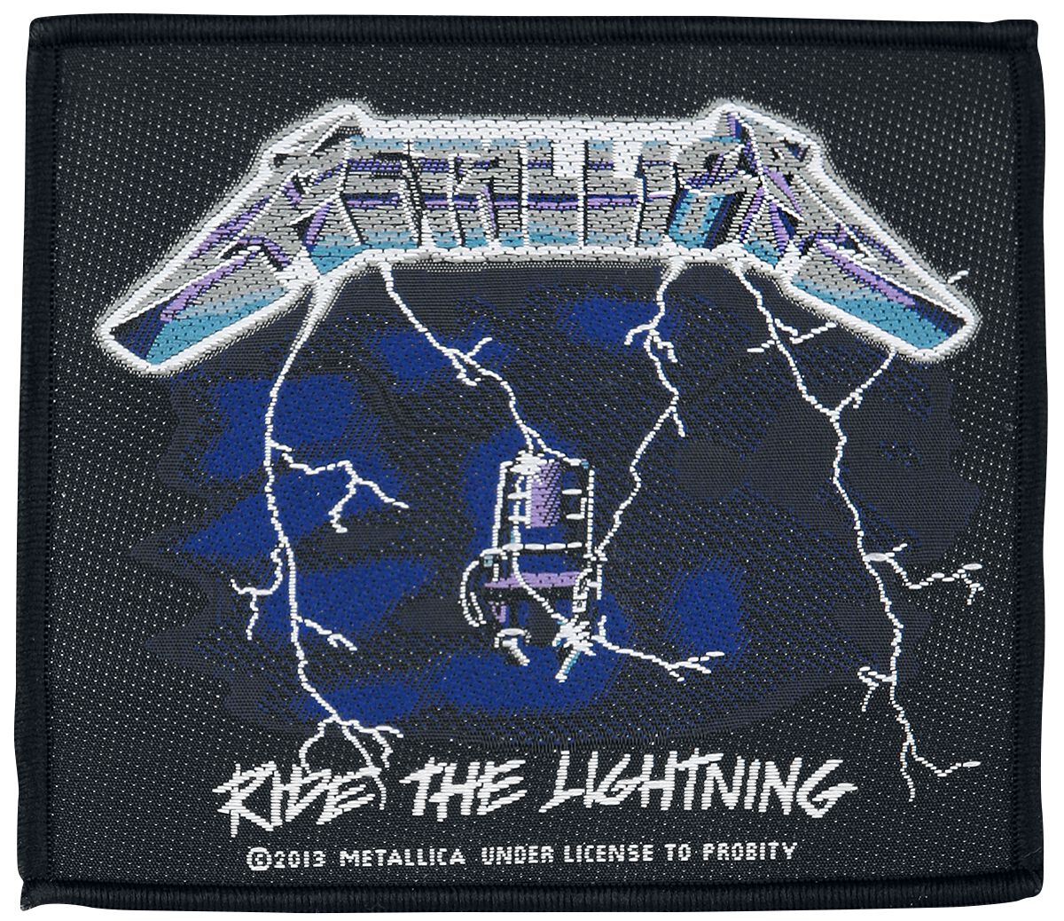 Levně Metallica Ride The Lightning nášivka cerná/modrá/bílá