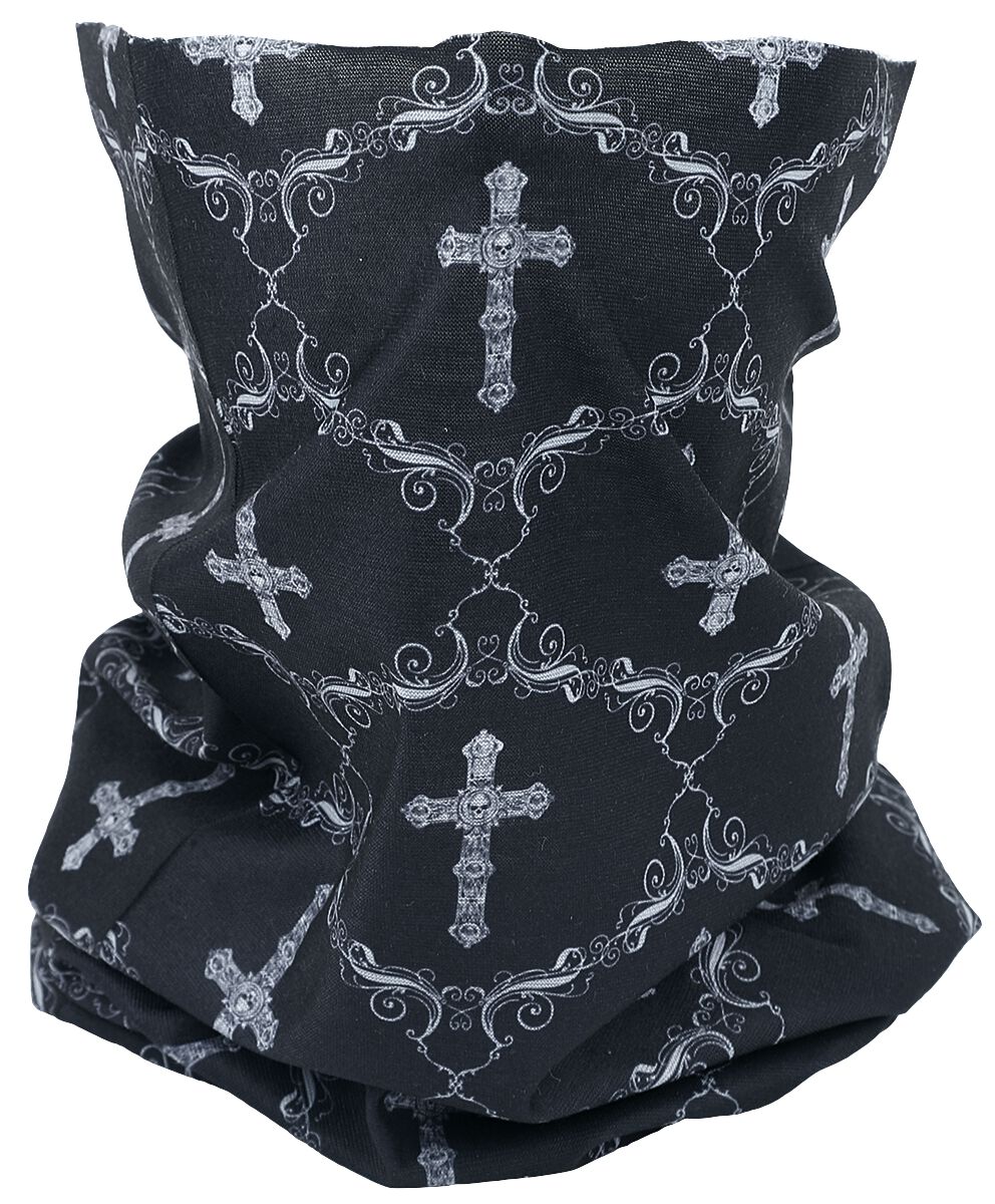 Image of Gothicana by EMP Gothicana x Anne Stokes - Multifunction Headband Crosses Haarband schwarz/weiß