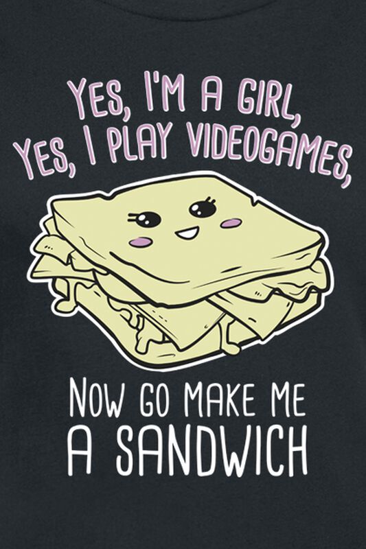 Gaming Bekleidung Gamer Girl - Sandwich | Funshirt T-Shirt