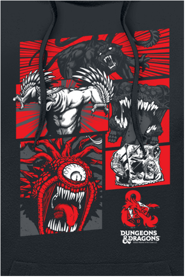 Dungeons and Dragons MONSTERS COMIC Kapuzenpullover schwarz