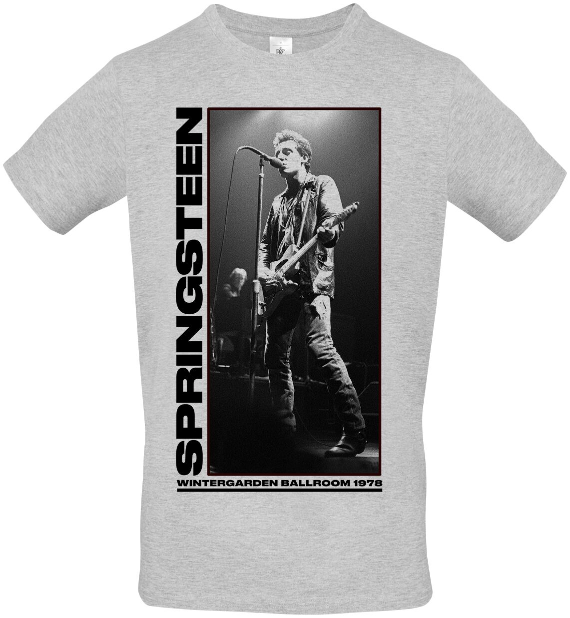 T-Shirt Manches courtes de Bruce Springsteen - Wintergarden Photo - M à XL - pour Homme - gris chiné