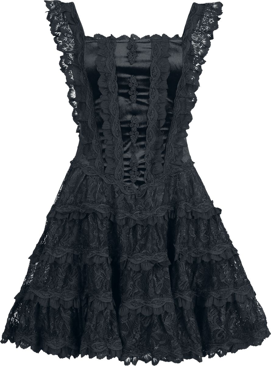 Kort kjole Goth av Sinister Gothic - Gotisk Kjole - Damer - svart