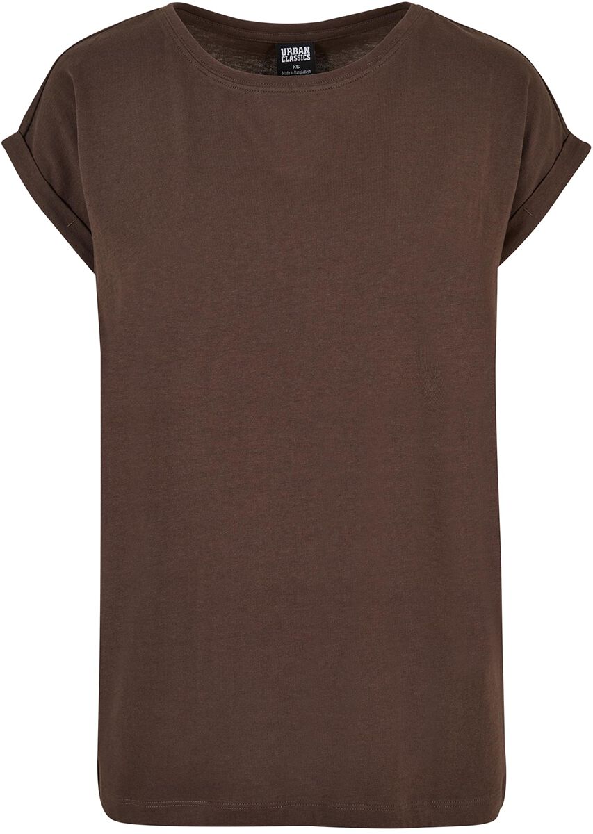 Image of T-Shirt di Urban Classics - Ladies Extended Shoulder Tee - S a XXL - Donna - marrone