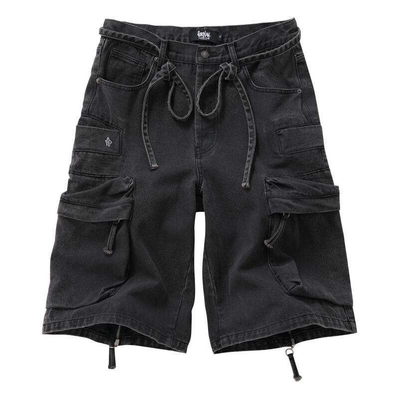 Forplay Short - Oversize Cargo Shorts grey washed - 29 bis 40 - für Männer - Größe 36 - dunkelgrau
