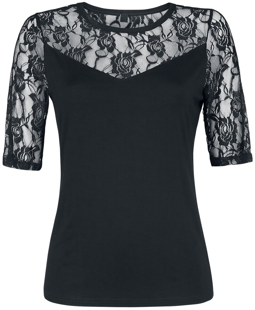 Gothicana by EMP - Gothic T-Shirt - Lace Tee - S bis 5XL - für Damen - Größe 5XL - schwarz