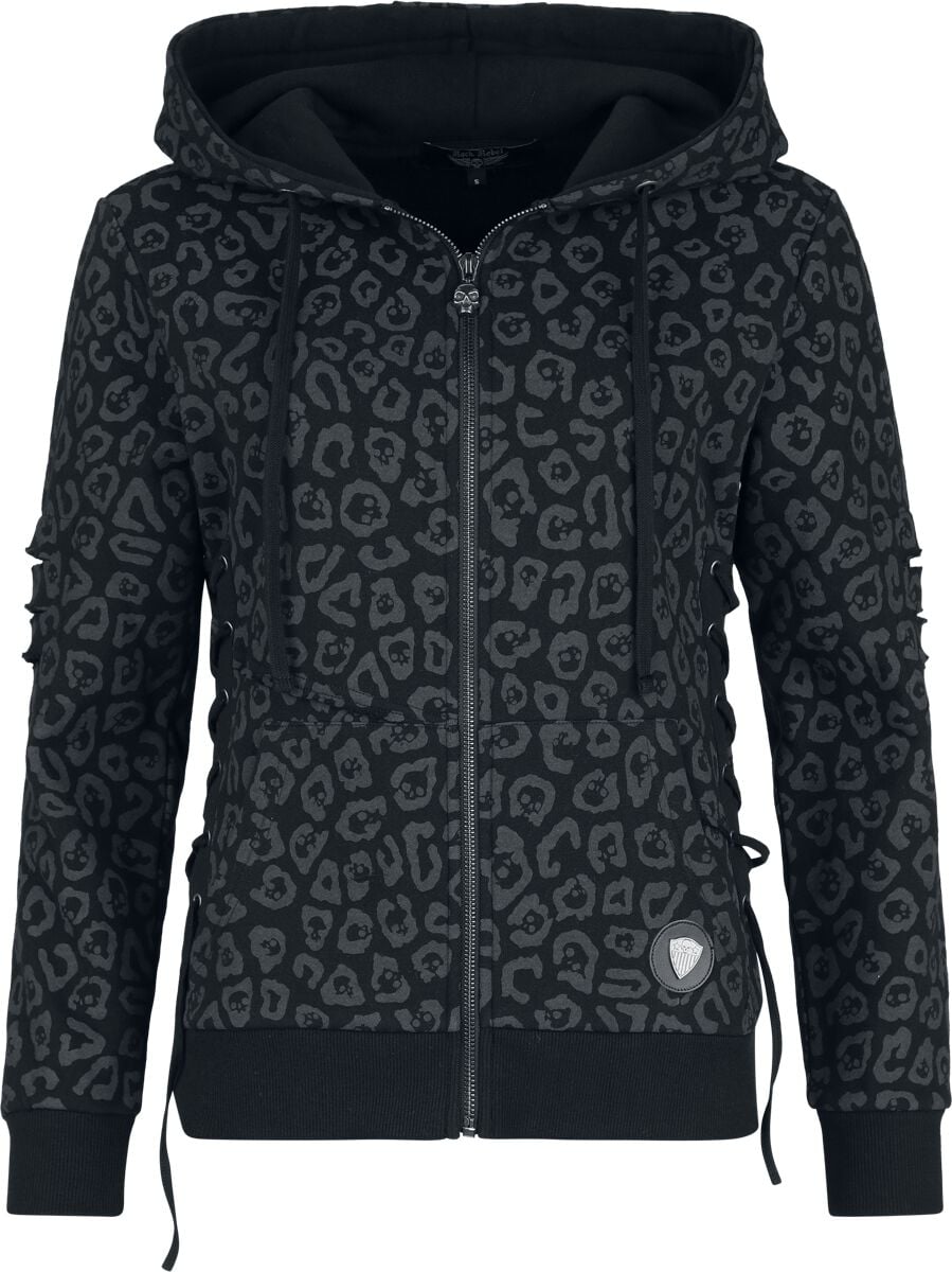 Rock Rebel by EMP - Rock Kapuzenjacke - Rebels & Reapers Metal Pin - S bis XXL - für Damen - Größe S - schwarz