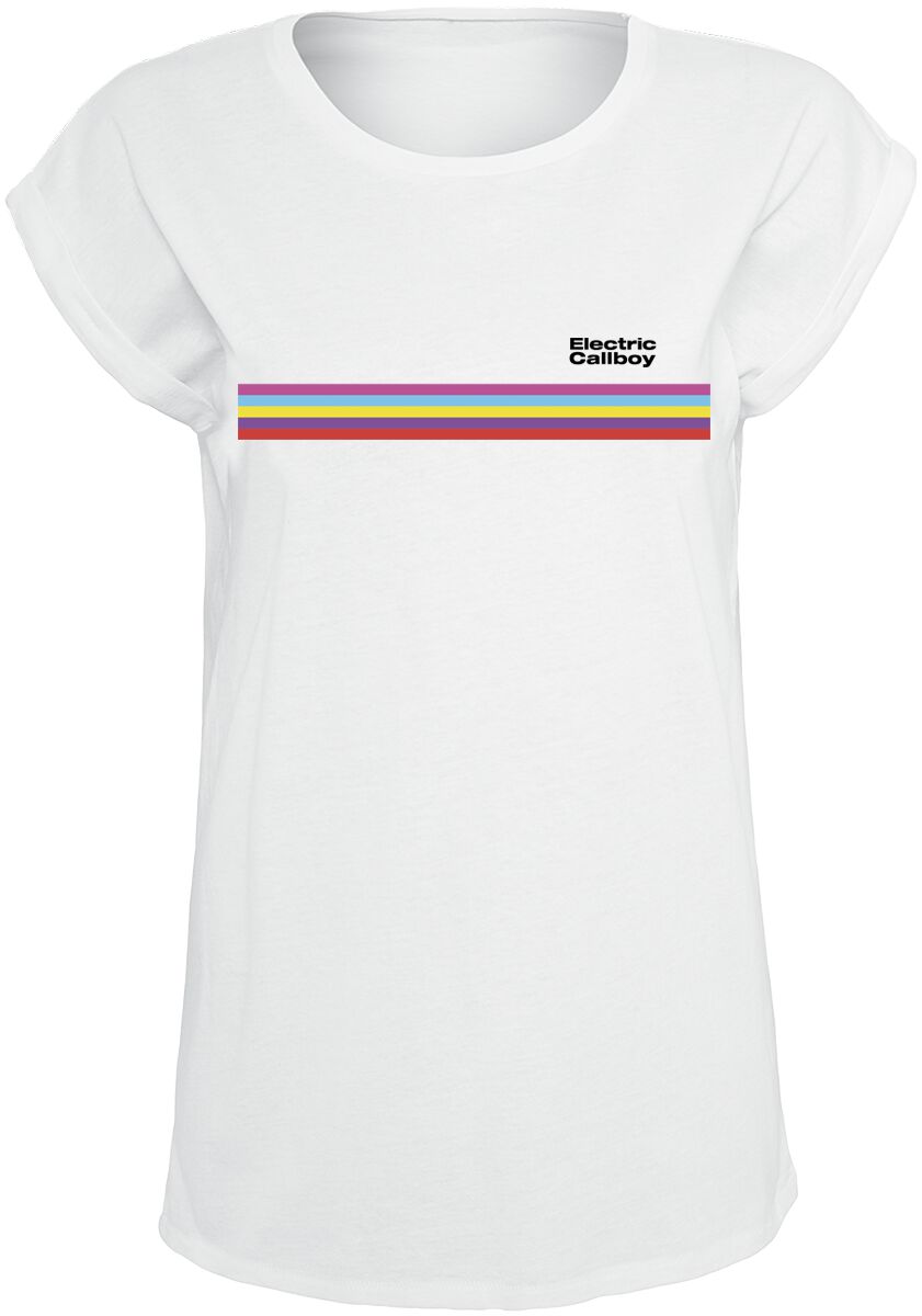 Electric Callboy T-Shirt - Stripe - XS bis XXL - für Damen - Größe XS - weiß  - Lizenziertes Merchandise!