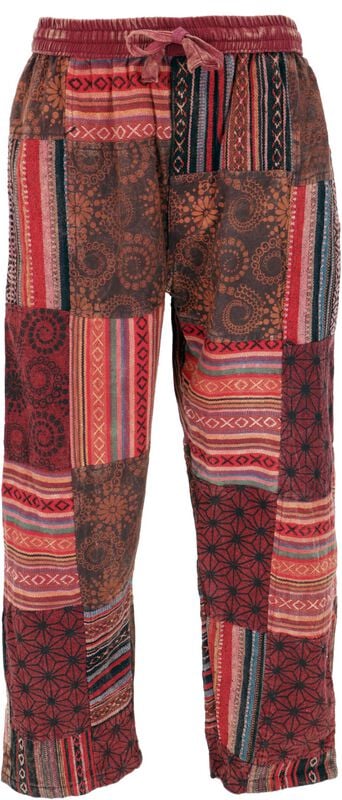 Bas de survêtement  de Guru-Shop - Patchwork Yogahose, Goa Hose, Loose fit Hose - weinrot - M à XL - pour Homme - rouge