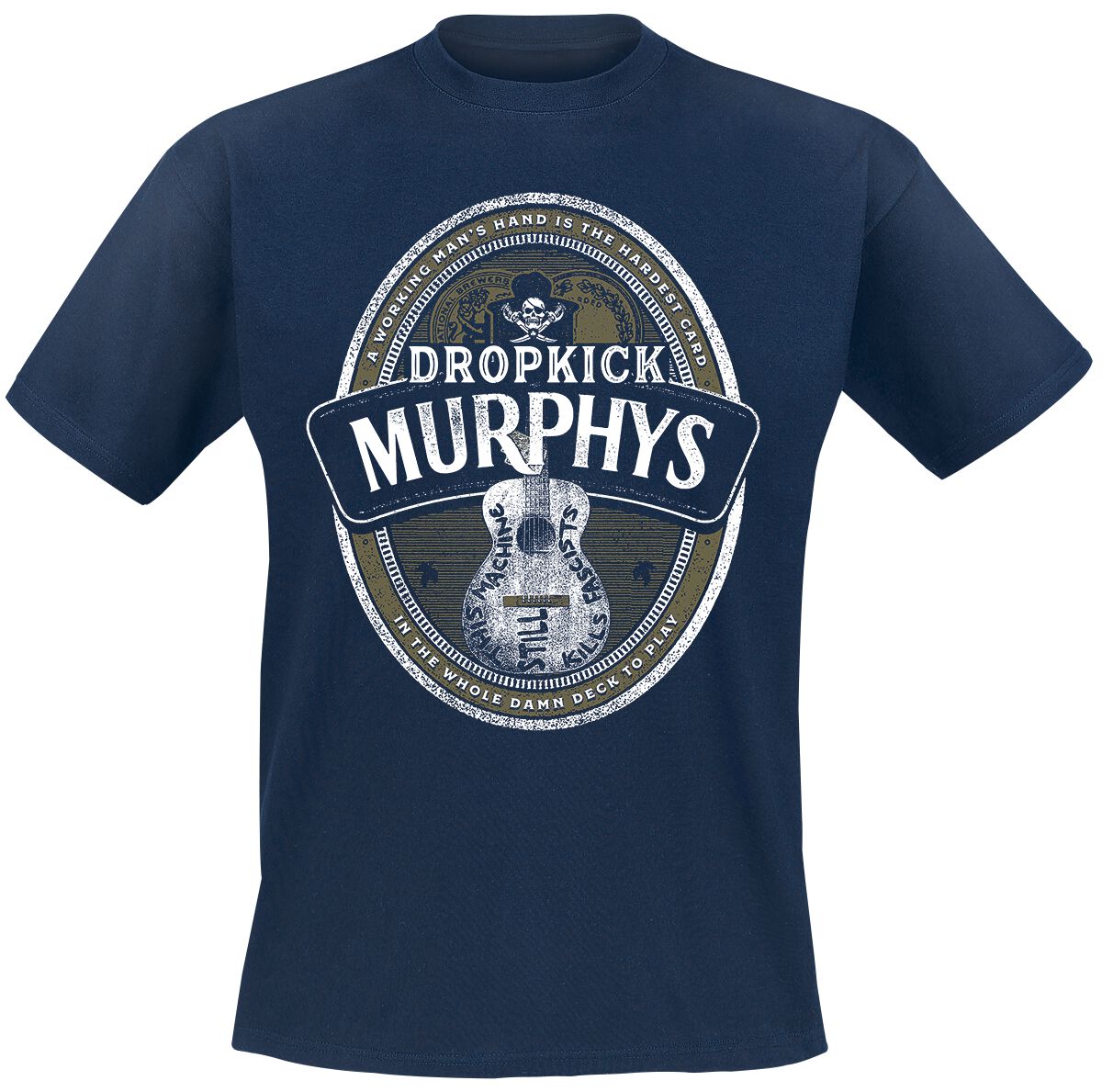 Levně Dropkick Murphys Beer Label Tričko námořnická modrá