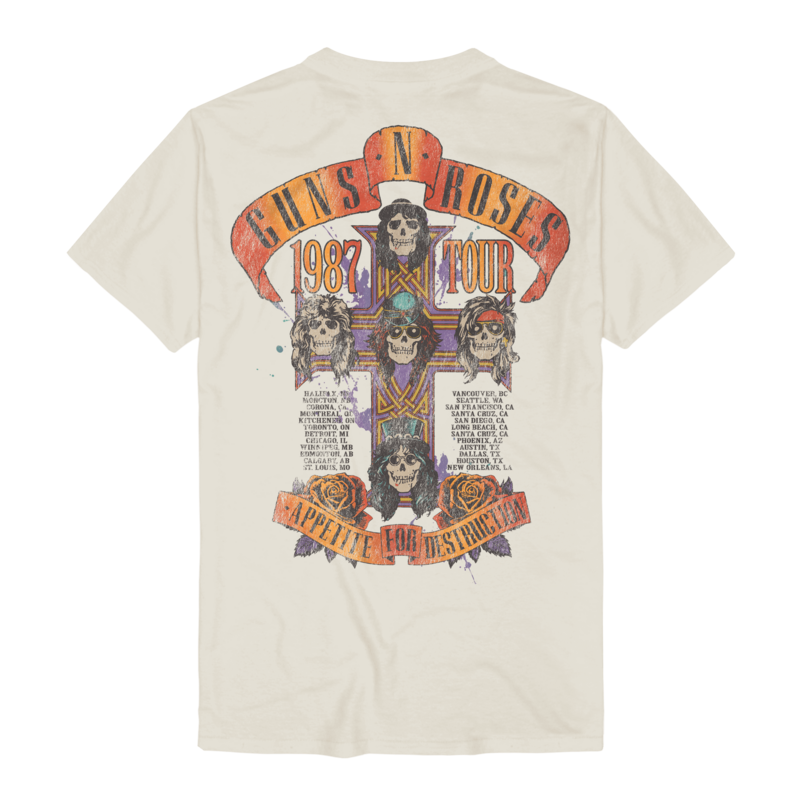 0199957258913 - Guns N Roses Appetite Tour 1987 T-Shirt natur in M