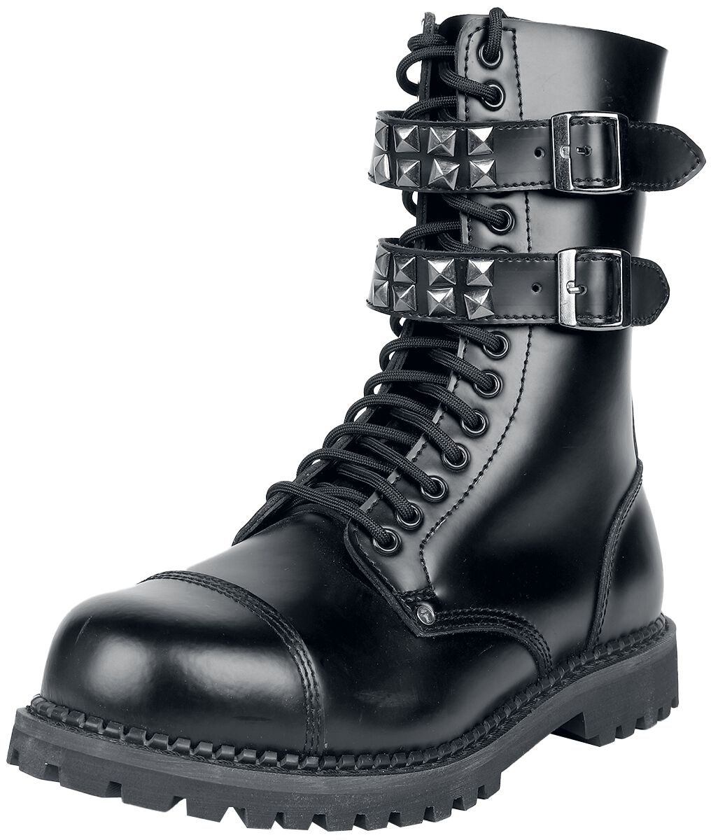 Levně Gothicana by EMP Boty s ocelovou špičkou a přezkami boty černá