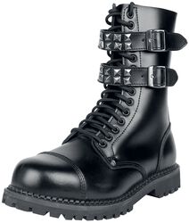 Boots With Steel Toe And Buckles, Gothicana by EMP, Boot