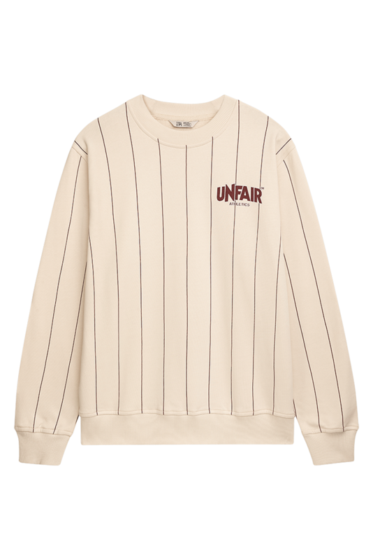 Unfair Athletics  Sweatshirt - Classic Label Pinstripes Crew neck - for Men - beige