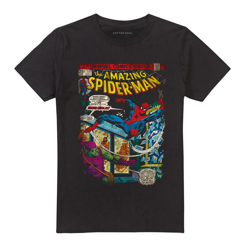 T-Shirt Manches courtes  de Spider-Man - Spider-Man Retro Comic Cover - M à 3XL - pour Homme - noir