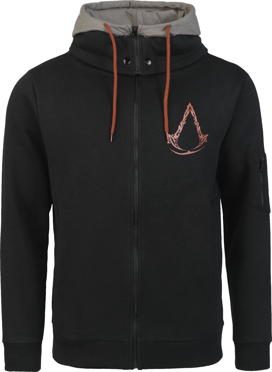 Levně Assassin's Creed Mirage - Ornaments Mikina s kapucí na zip cerná/šedá