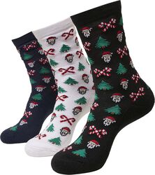 Grumpy Santa Christmas Socks 3-Pack, Urban Classics, Socken