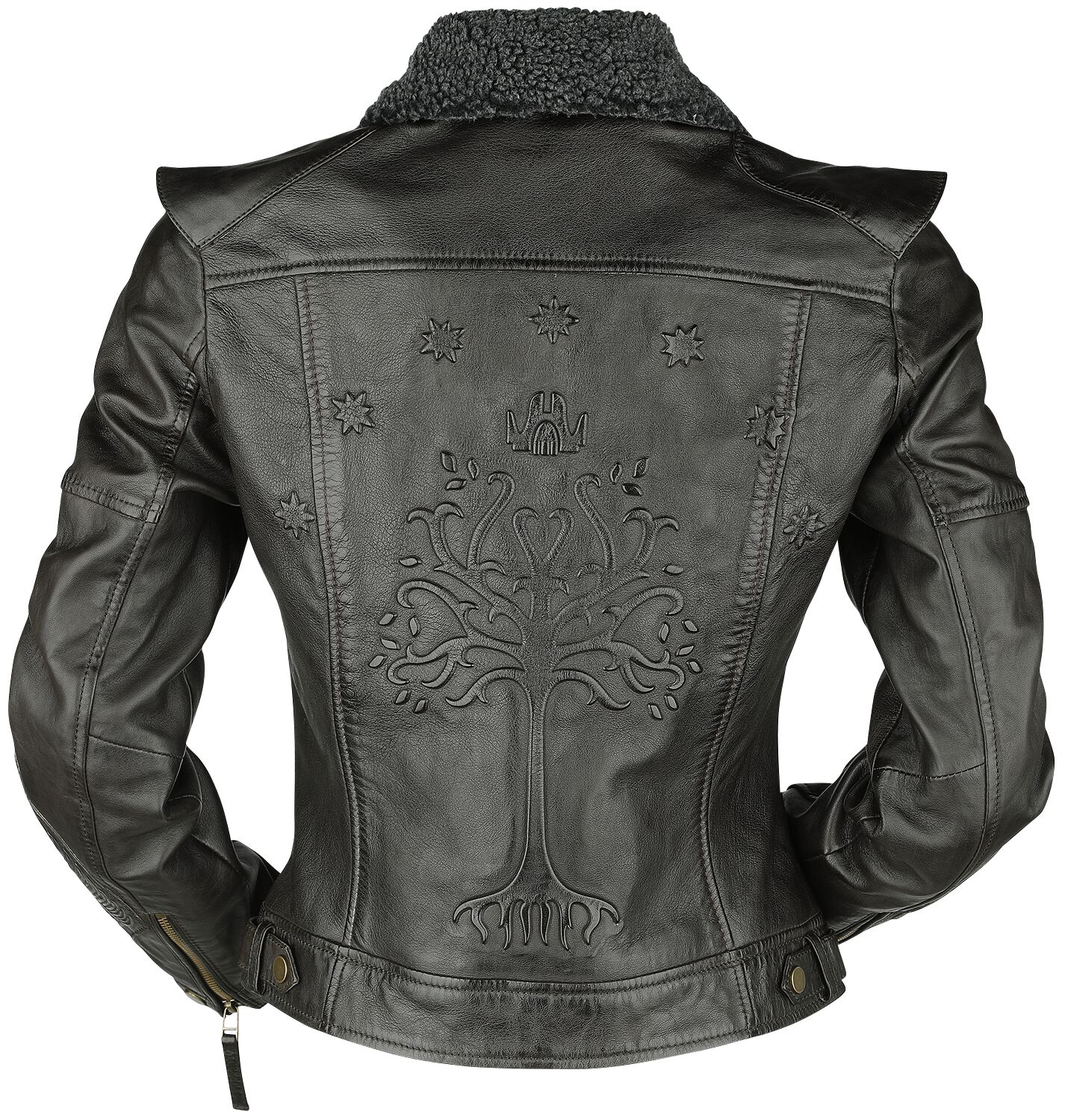 Leder Jacke Lederjacke Mit Goldenen Ringen Aragorn
