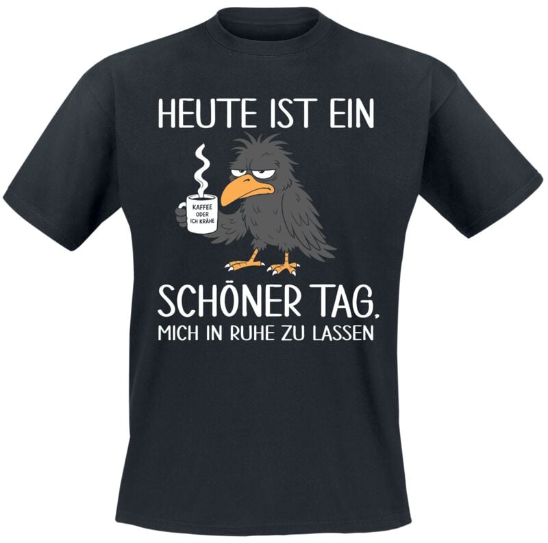 T-Shirt Manches courtes Fun de Tierisch - Heute ist ein schöner Tag - M à 3XL - pour Homme - noir