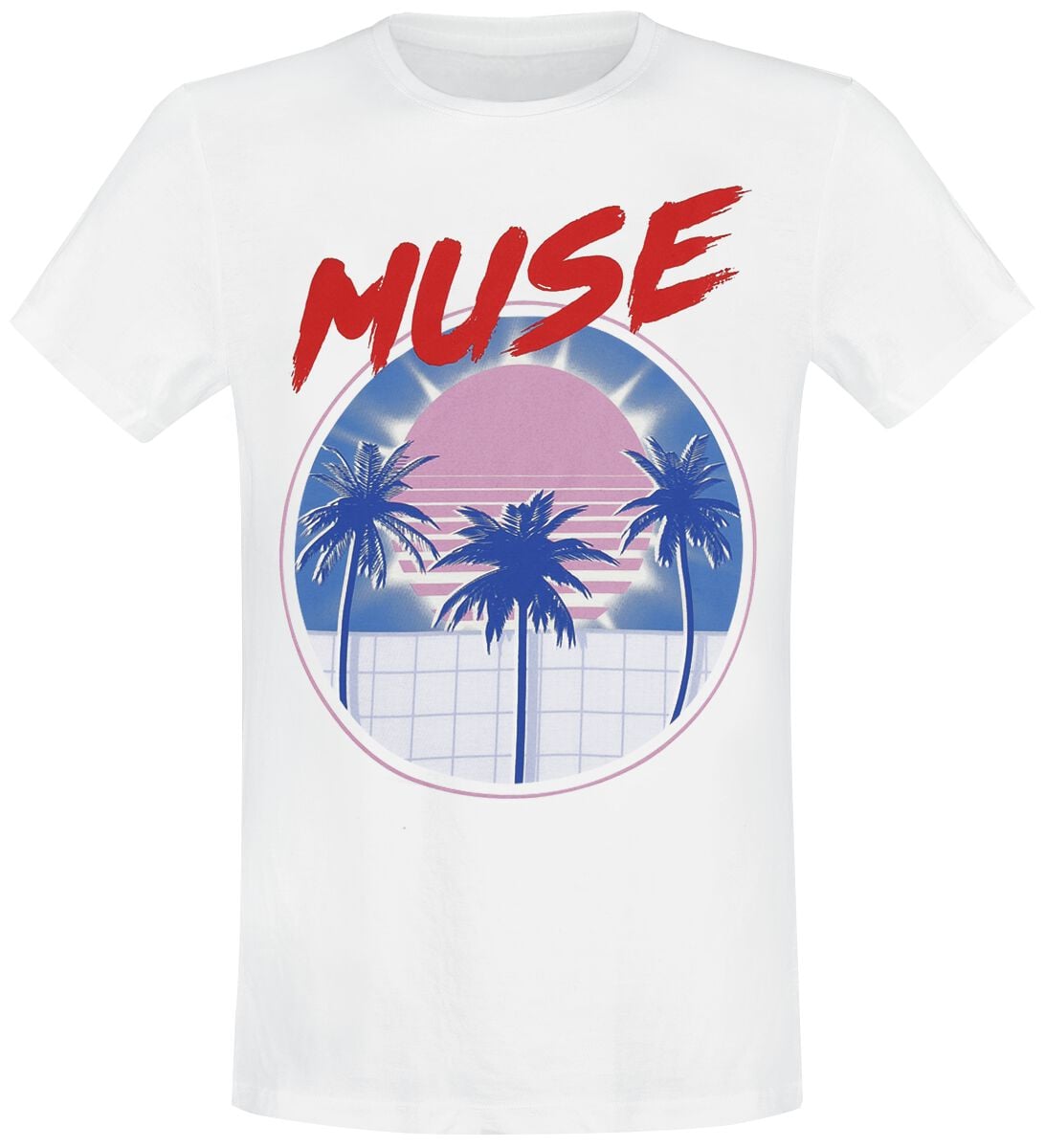 Muse T-Shirt - Spring Palm Euro Tour - S bis XXL - für Männer - Größe S - weiß  - Lizenziertes Merchandise!