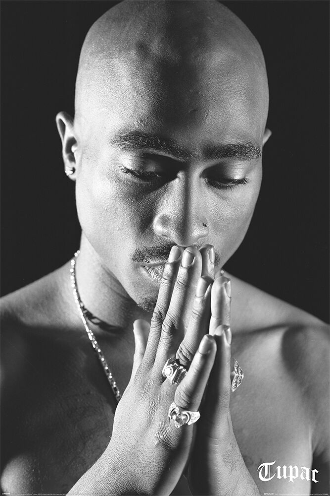 Image of Tupac Shakur Pray Poster schwarz/weiß