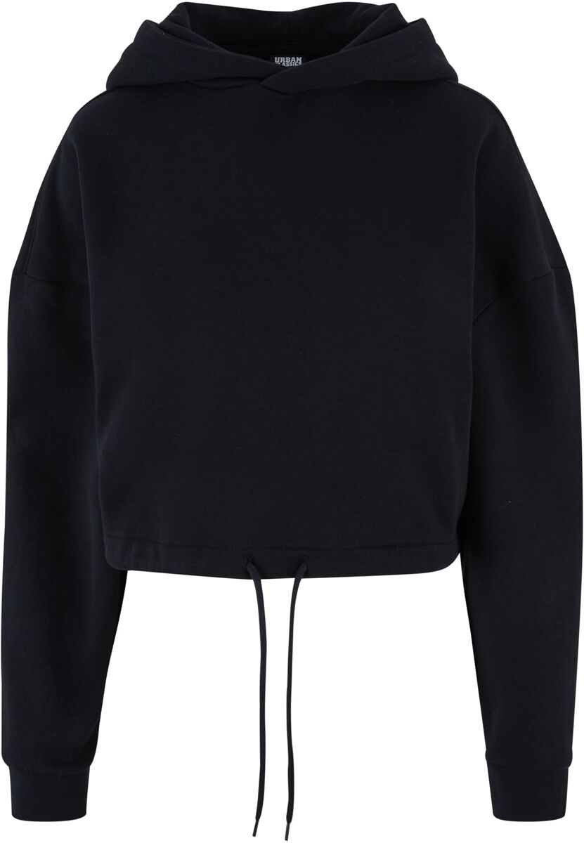 Image of Felpa con cappuccio di Urban Classics - Ladies cropped oversized hoodie - S a L - Donna - nero