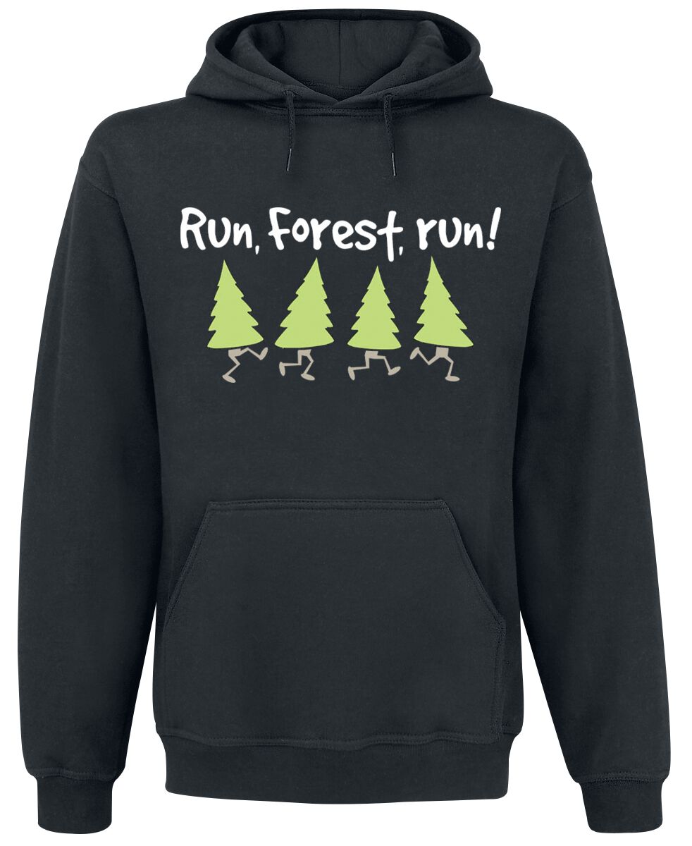 Levně Sprüche Run, Forest, Run! Mikina s kapucí černá