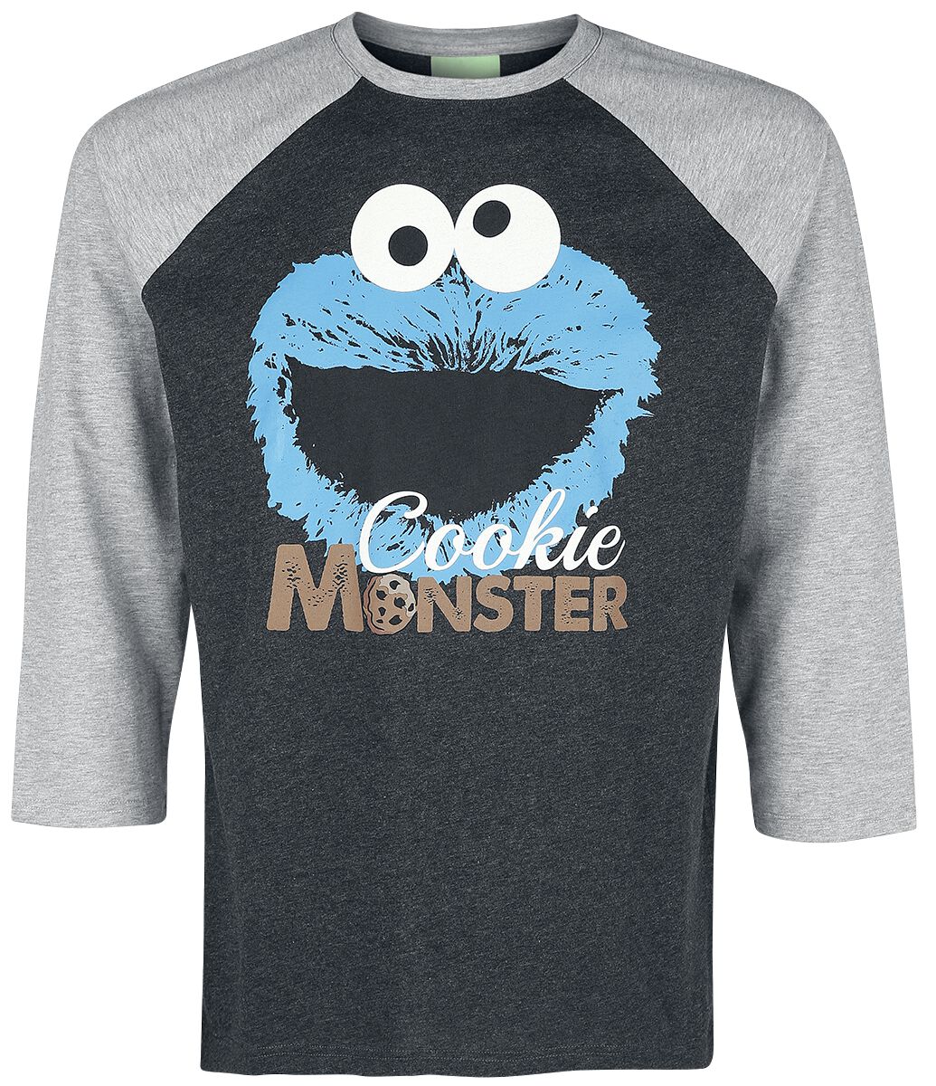 Sesame Street Nostalgic Cookie Long-sleeve Shirt dark grey grey