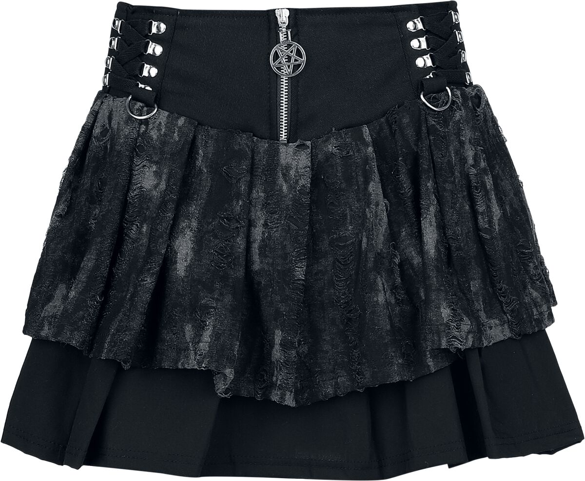 4068143312271 - Nicandra Skirt Kurzer Rock schwarz grau in XS