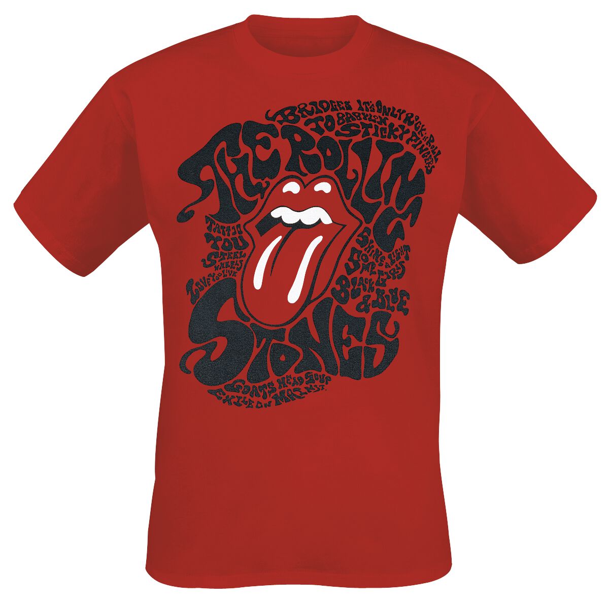 The Rolling Stones T-Shirt - Psychedelic Tongue - S bis XXL - für Männer - Größe L - rot  - Lizenziertes Merchandise!