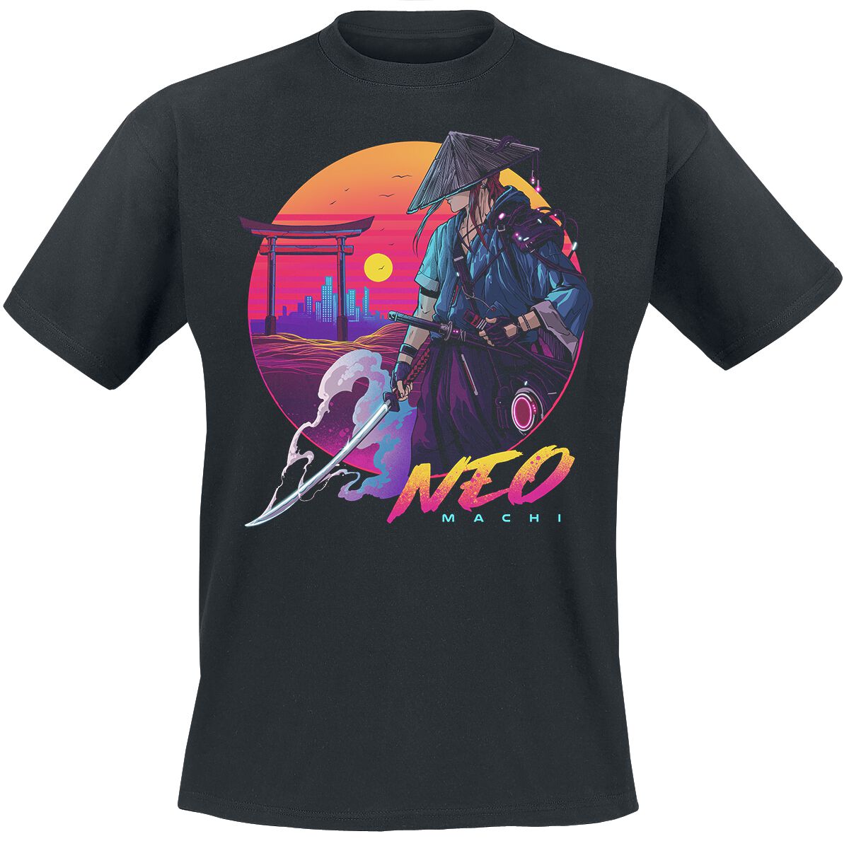 NEOMACHI NEO-SAMURAI T-Shirt schwarz