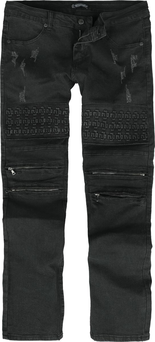 Rammstein Jeans - Logo Jeans - W30L32 bis W36L34 - für Männer - Größe W36L34 - schwarz  - Lizenziertes Merchandise!
