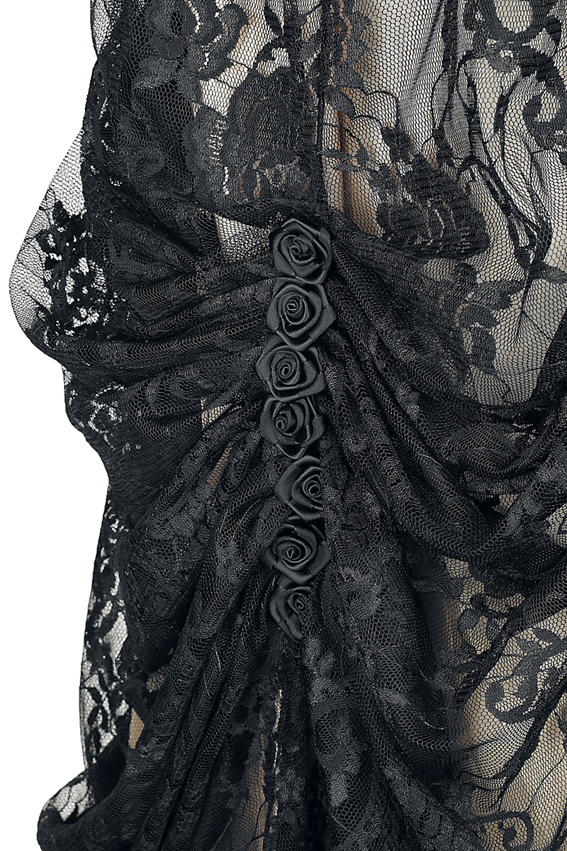 Sinister Gothic Gothic Skirt Langer Rock schwarz beige