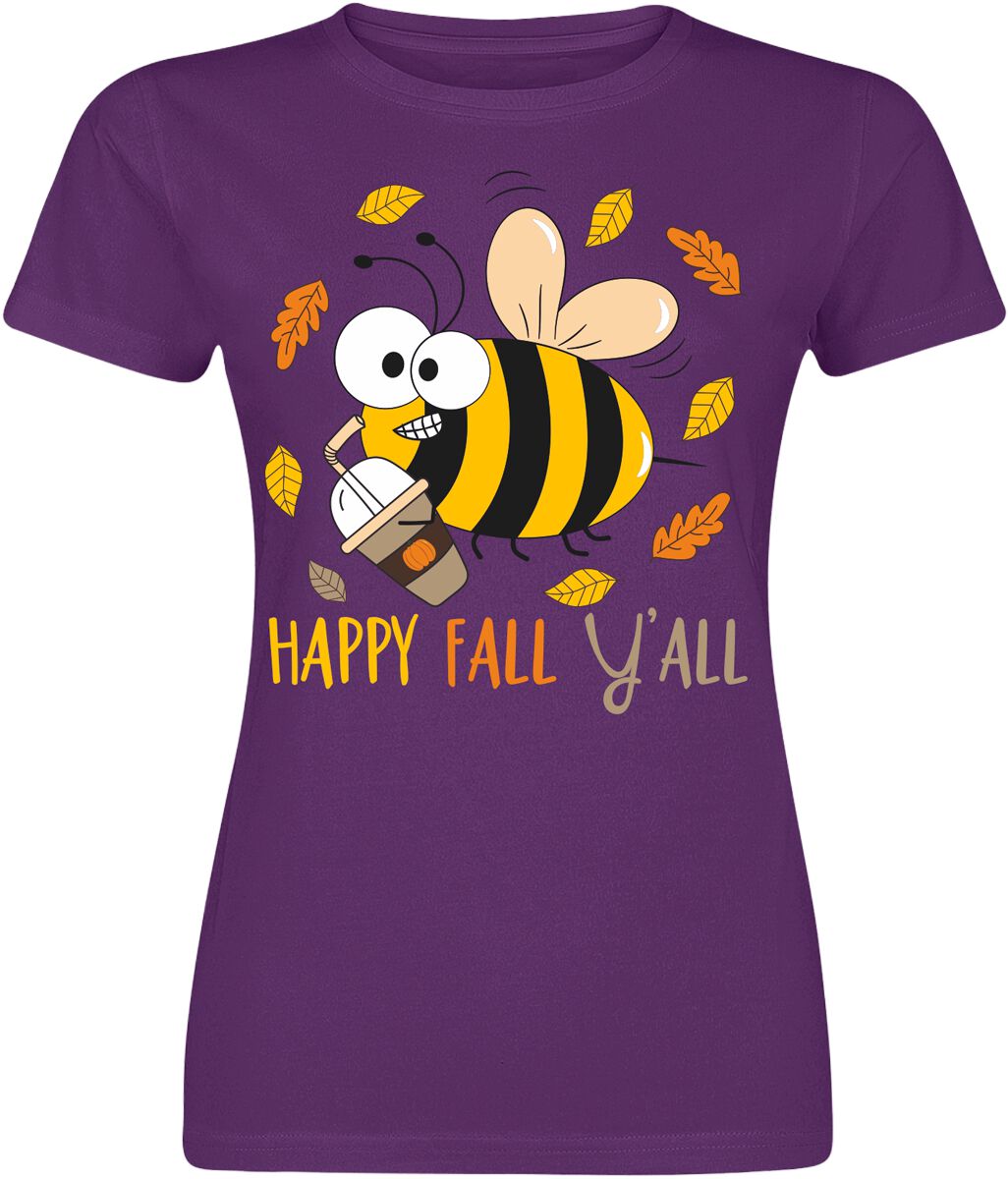 Tierisch T-Shirt - Happy Fall Y`all - S bis XL - für Damen - Größe S - lila