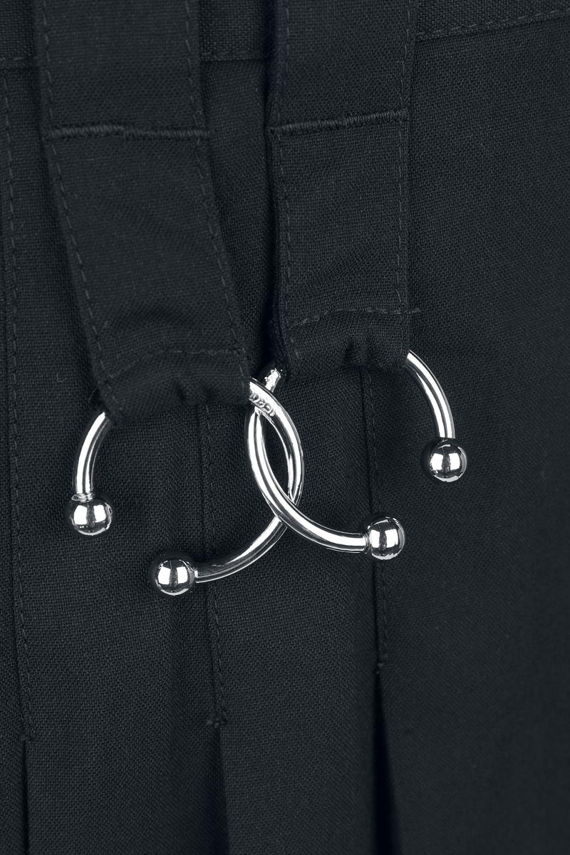 5057633356573 - Hell Bunny Jayden Skirt Kurzer Rock schwarz in 4XL