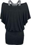 Bat Double Layer Dress, Black Premium by EMP, Kurzes Kleid