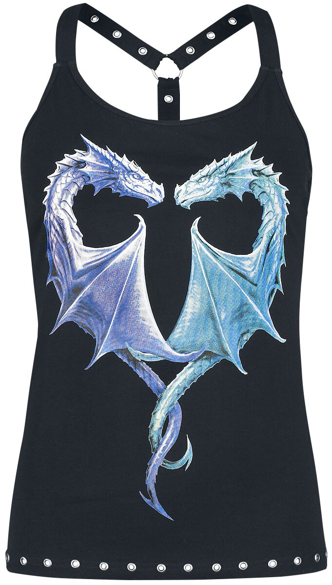Image of Top Gothic di Gothicana by EMP - Gothicana X Anne Stokes - Top with dragon front print and racerback - M a XL - Donna - nero
