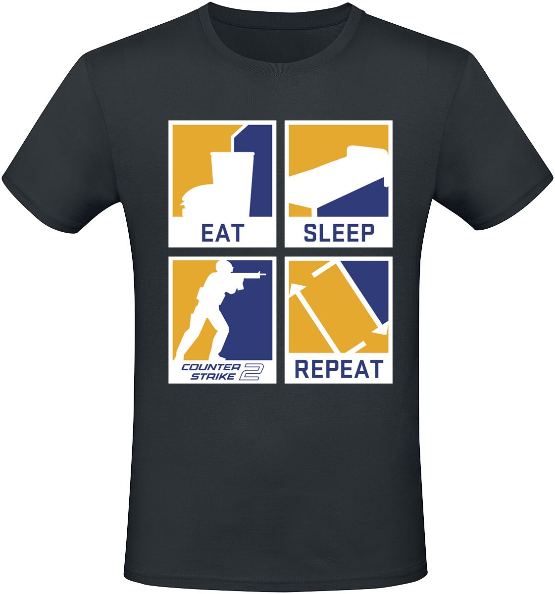 Counter-Strike 2 - Eat Sleep Repeat T-Shirt schwarz in XL