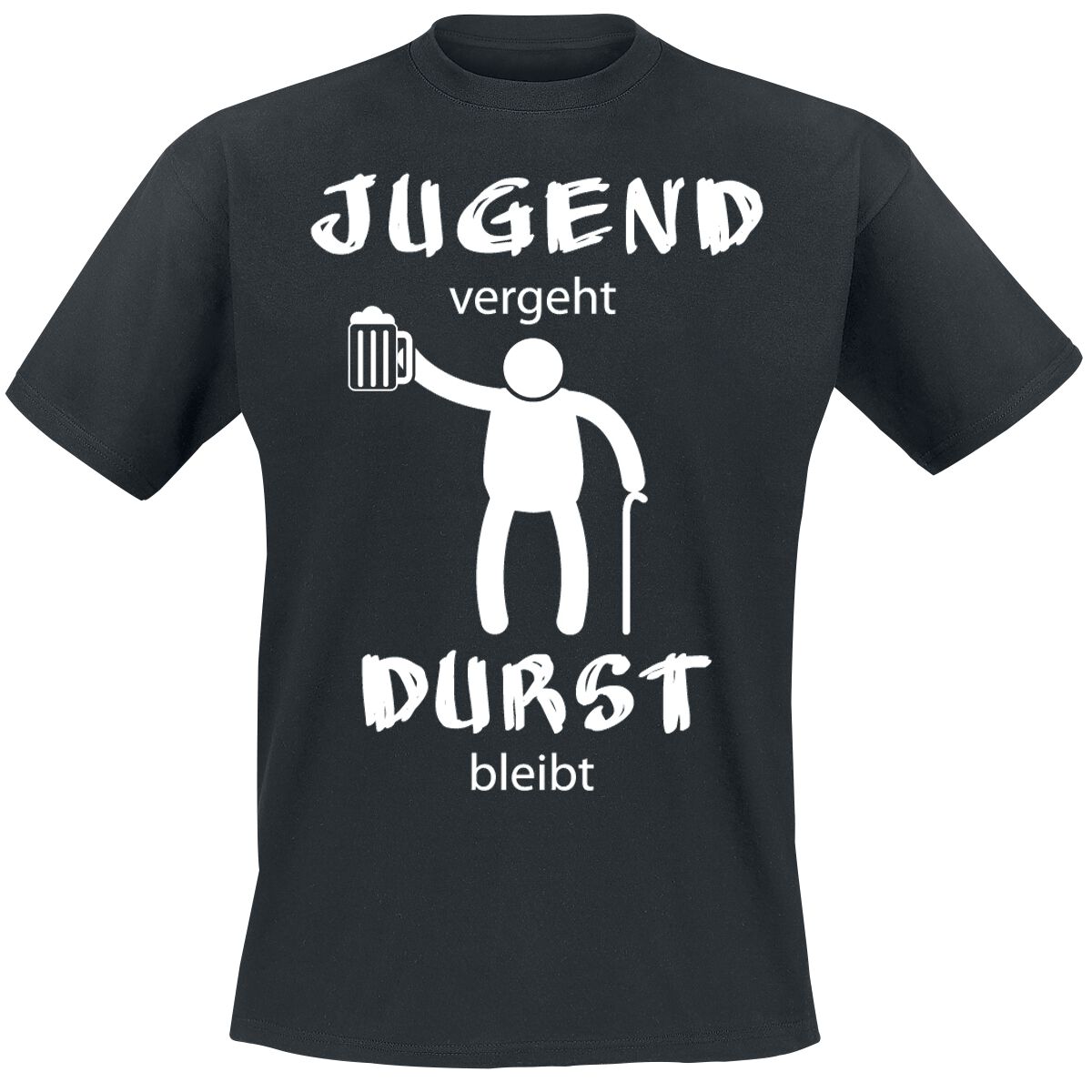 Alkohol & Party T-Shirt – Jugend vergeht Durst bleibt – 4XL – für Männer – Größe 4XL – schwarz