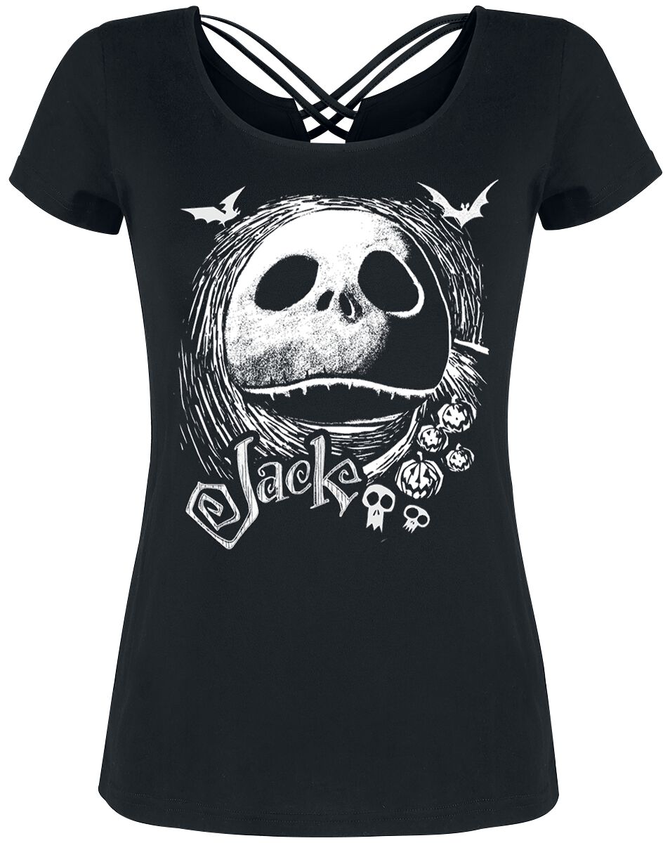 The Nightmare Before Christmas - Disney T-Shirt - Jack Moon Face - S bis XXL - für Damen - Größe XL - schwarz  - Lizenzierter Fanartikel