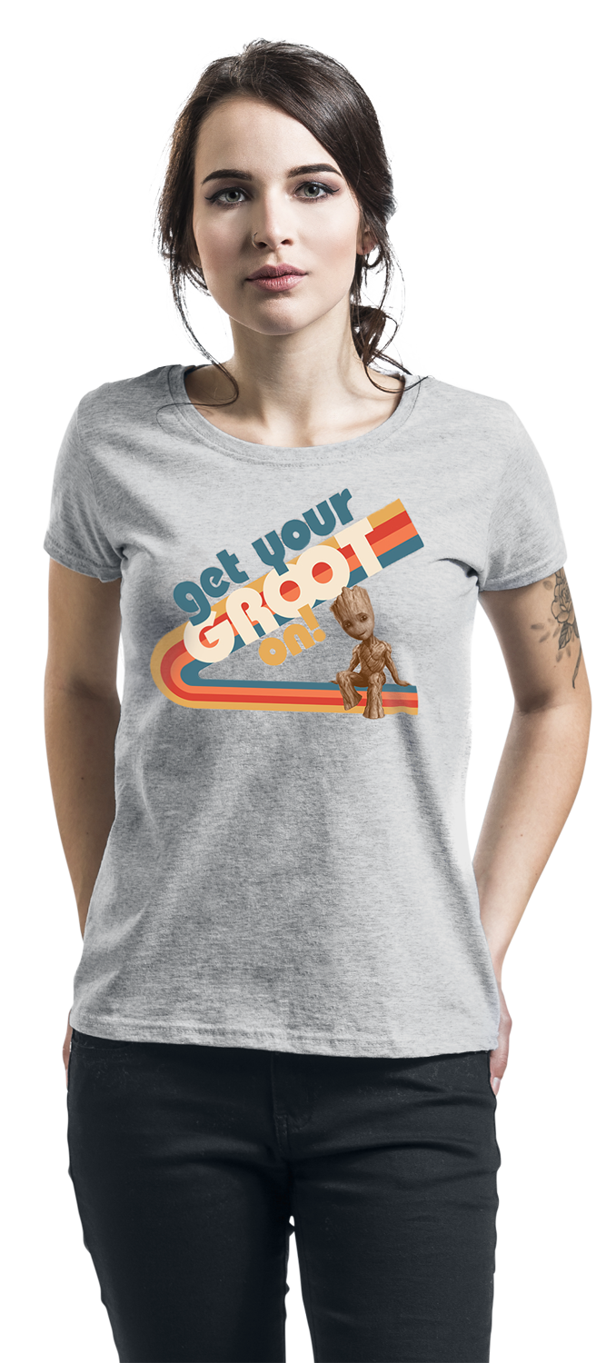 Guardians Of The Galaxy Groot - Get Your Groot On T-Shirt grau meliert