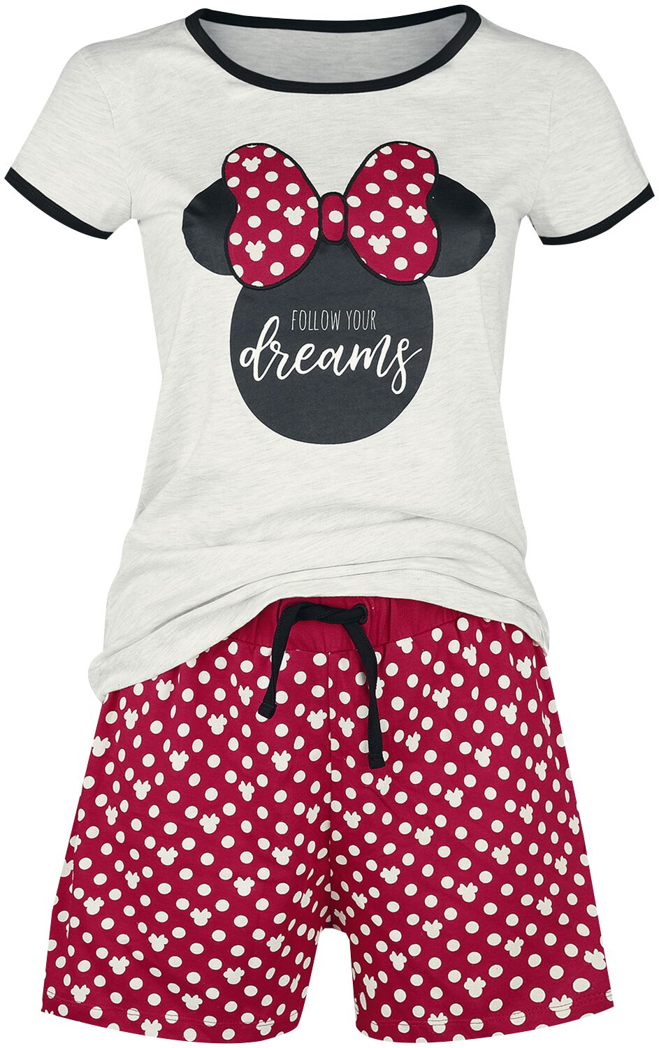 Pyjama Disney de Mickey & Minnie Mouse - Minnie Pois - S à XL - pour Femme - rouge/blanc