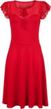 Victoria Red Flutter Sleeve Dress, Voodoo Vixen, Mittellanges Kleid
