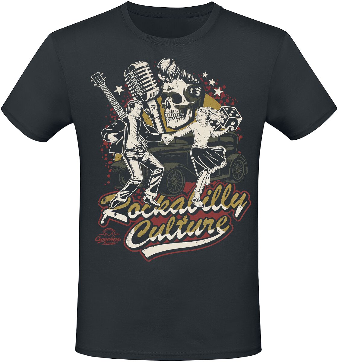 Image of T-Shirt Rockabilly di Gasoline Bandit - Rockabilly Culture - S a 4XL - Uomo - nero