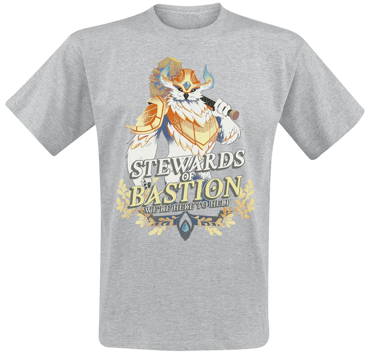 World Of Warcraft Shadowlands - Here To Help T-Shirt mottled grey