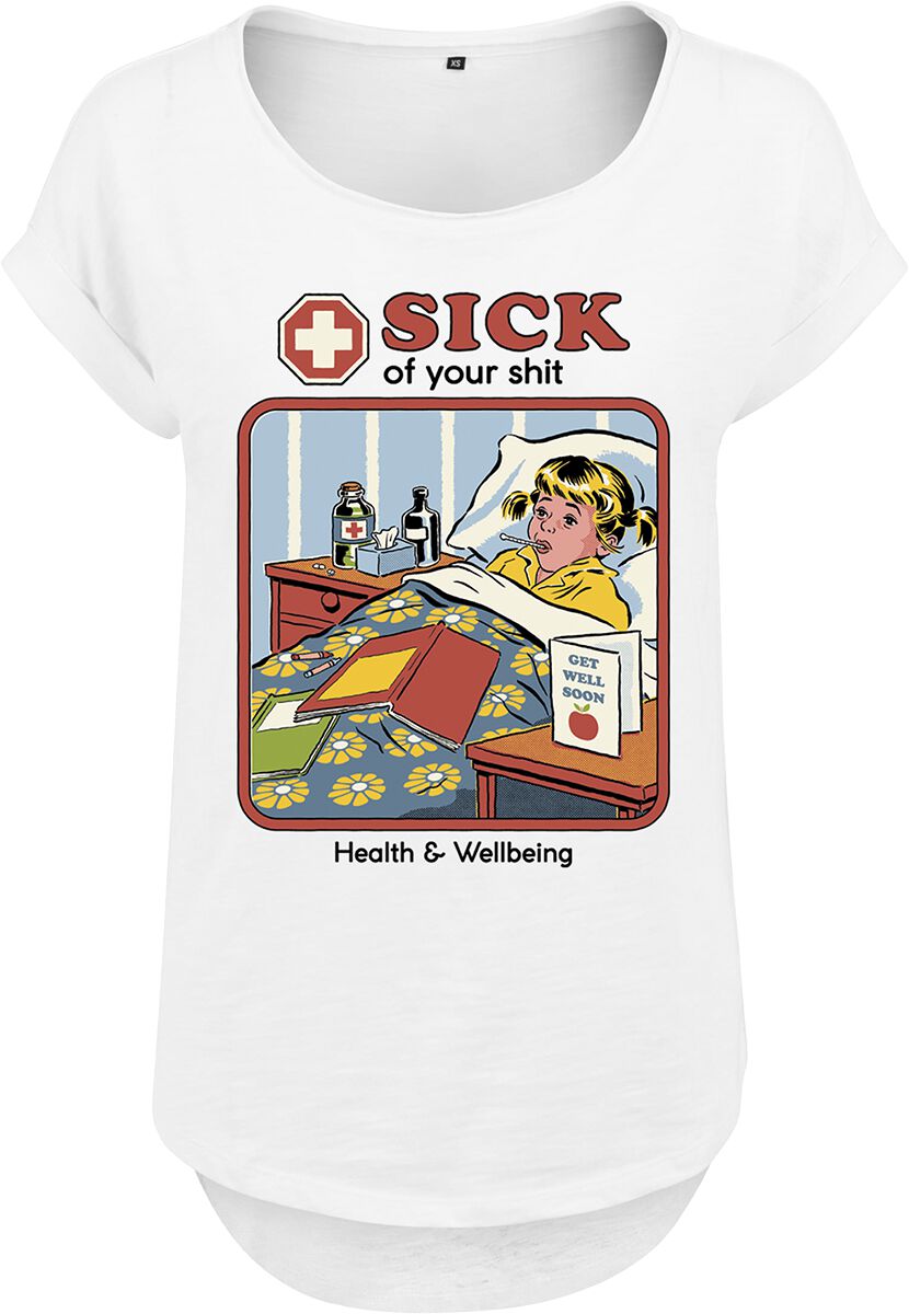 Sick Of Your Shit T-Shirt weiß von Steven Rhodes