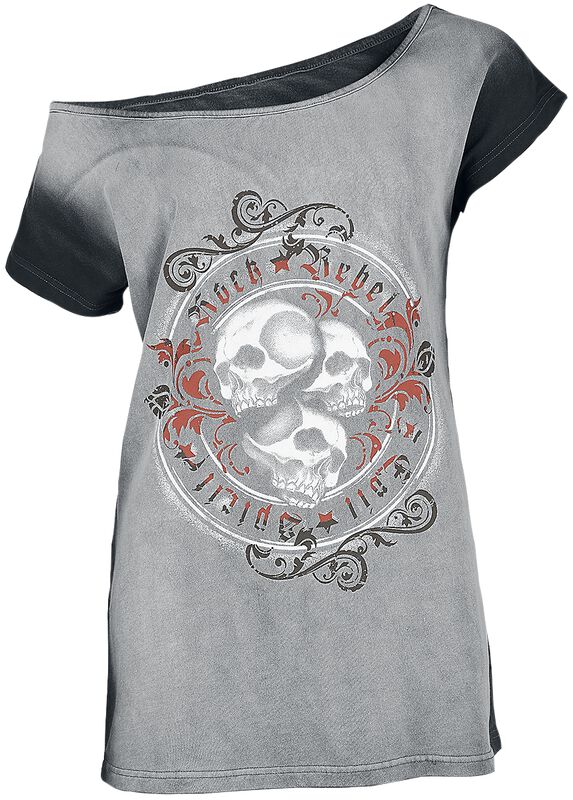 T-Shirt mit großem Skull Frontprint